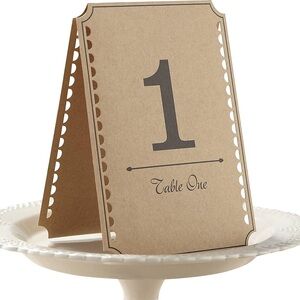 Ginger Ray A Vintage Affair Free Standing Table numbers 1-12 Brown Kraft Rustic